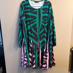 Nixon Couture Green and Pink Women's Dress like new 2x
